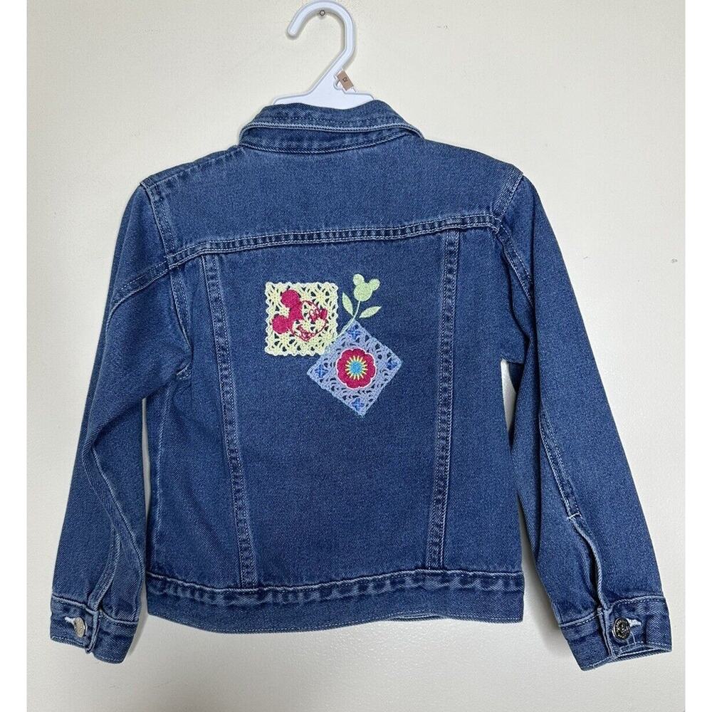 Vintage Disney 2000 Denim Jacket Mickey Mouse Embroidered Girls Size 6 READ